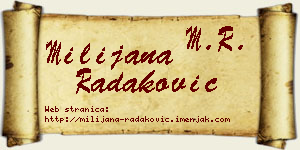 Milijana Radaković vizit kartica
